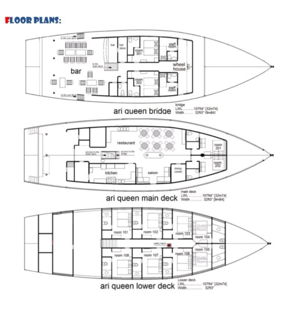 MY ARI Queen cabin plan