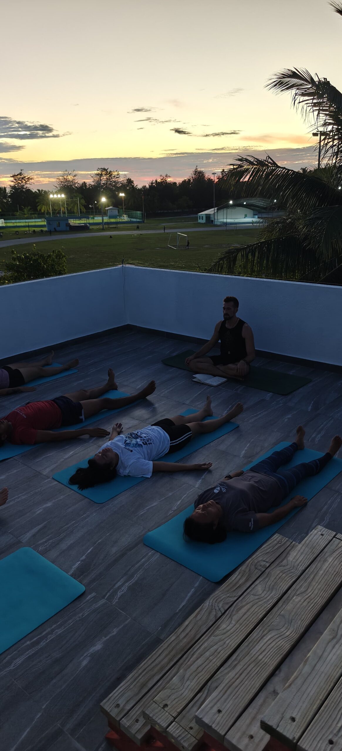 Yoga between dives, Fuvahmulah Maldives